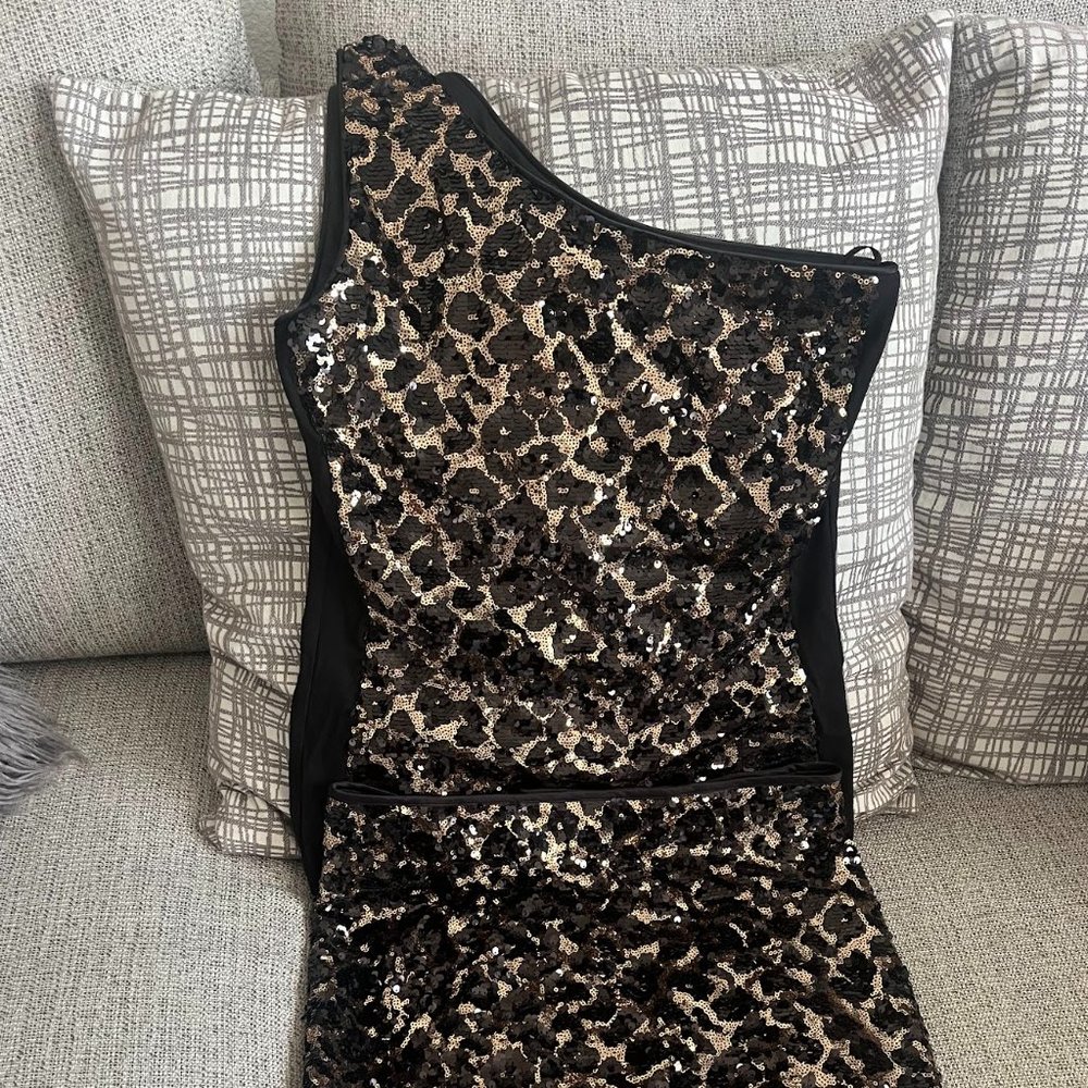 Cache Sequin Skirt and top- Animal Print